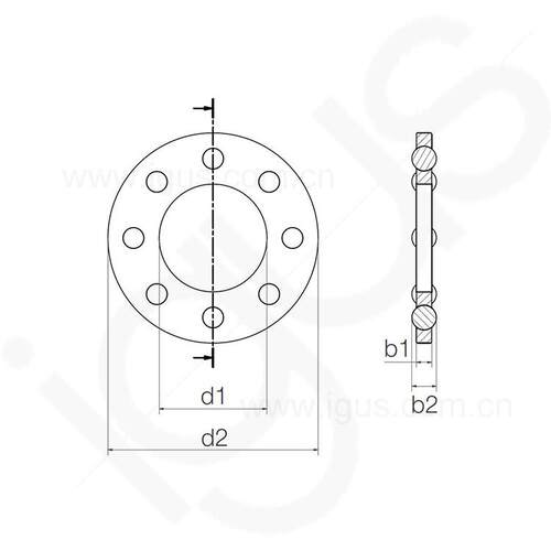 igus德国进口xiroB758s? ，推力垫圈,SL,xirdur 180，玻o璃滚珠超