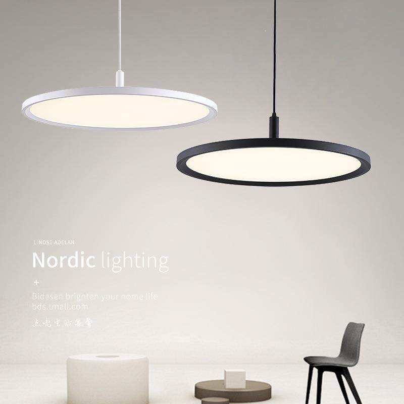 北欧创意铝材吊灯圆形酒店餐厅吊顶灯吧台灯现代简约单头办公吊灯