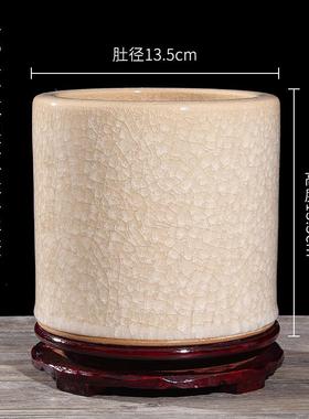 正品端景礼镇陶瓷笔筒办公桌面书桌摆件笔刷收纳高教师品大容德量