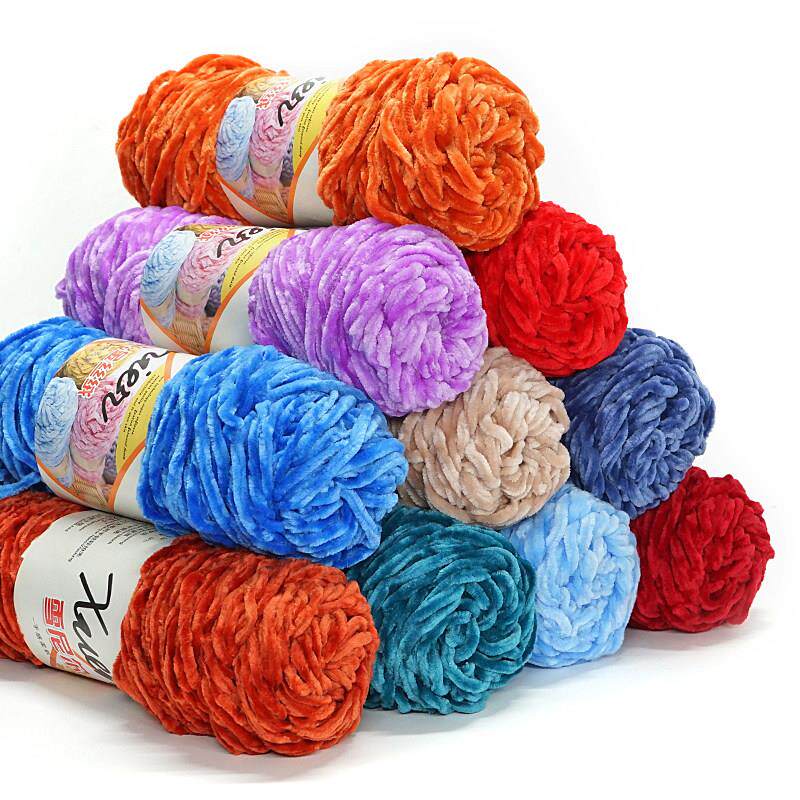 100±3g (150 Yards) Chenille Velvet 100% Acrylic Blended Yar - 实物图