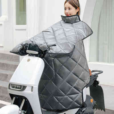 2024冬季电动车挡风被皮U小羊皮加绒加厚防水皮面电摩挡风