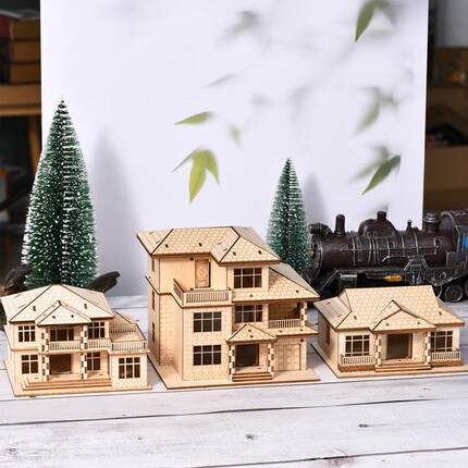 榫屿拼装模型手工diy小屋木制榫卯结构3d立体别墅3D立体手工玩具