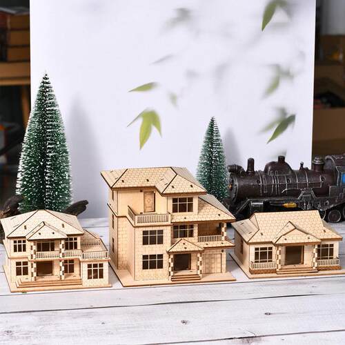 榫屿拼装模型手工diy小屋木制榫卯结构3d立体别墅3D立体手工玩具