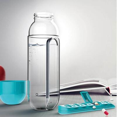 600ml Sports Plastic Water Bottle Combine Daily Pill Boxes O