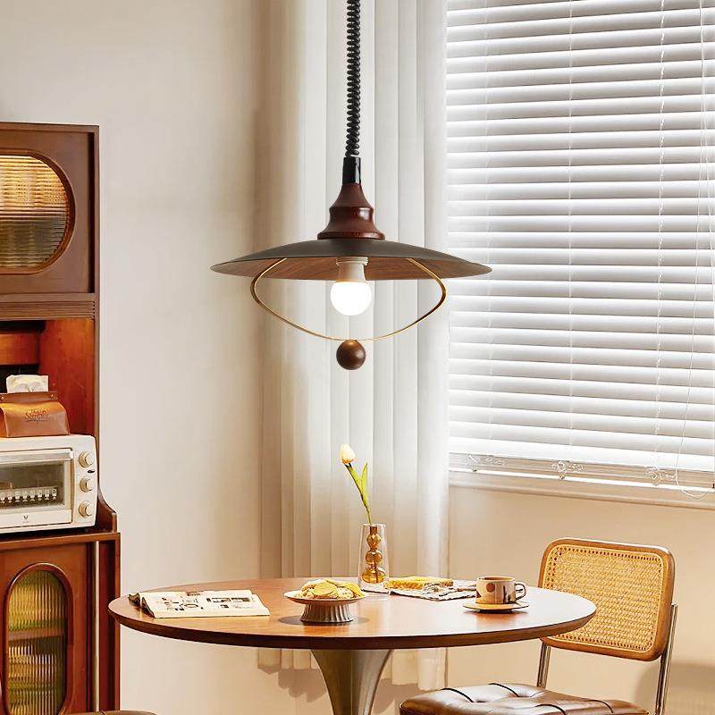 侘寂风可伸缩玻璃餐厅吧台吊灯日式复古民宿卧室餐桌饭厅铁艺吊灯