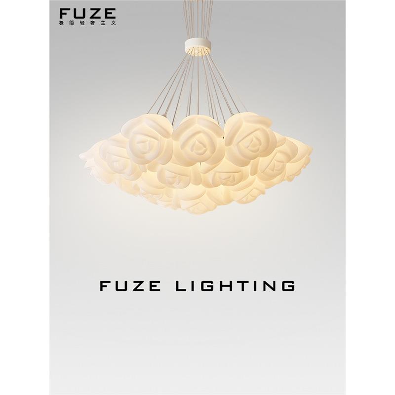 法式吊灯客厅主灯奶油风灯具现代温馨主卧室灯玫瑰花氛围餐厅灯饰