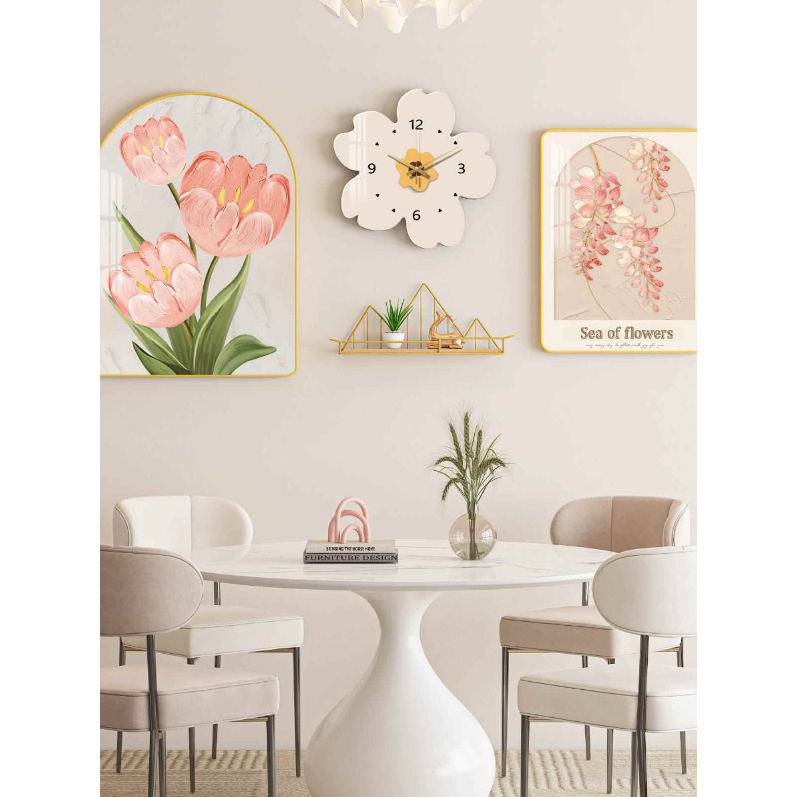 温馨餐厅装饰画北欧饭厅餐桌挂画创意墙面组合画钟表文艺背景墙画