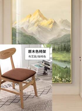 现凳代靠背椅北欧蝶约椅简实木FOZ椅纯实木餐厅子家用蝴橡胶木餐