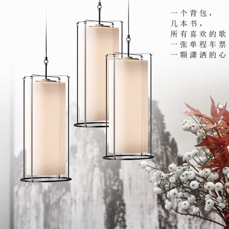 定制禅意简约铁艺小吊灯玻璃餐厅床头灯民宿饭店卡座吧台过道灯具