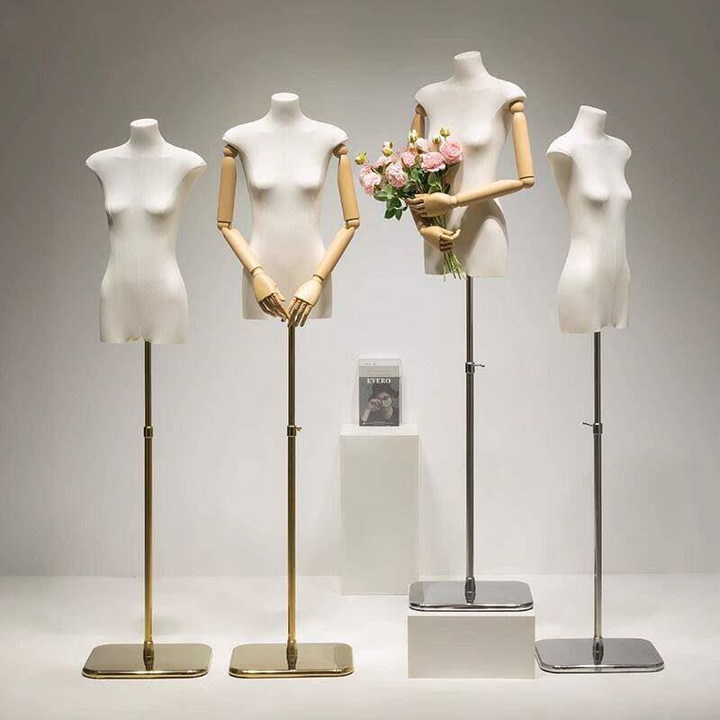 韩版扁身平胸女半身模特道具服装店专用橱窗展示架女模特彷真人台