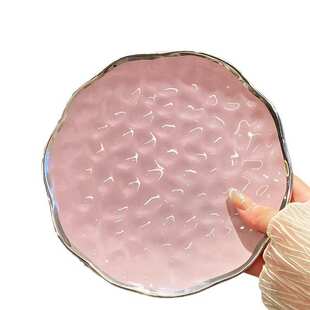 奶油风银边陶瓷餐具套装高颜值好物锤纹碗盘子组合家用乔迁礼批发