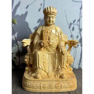 桧木雕刻灶王爷神像人物神像实木灶神司命星君灶火台摆件工艺品