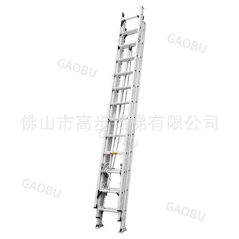 加厚型铝合金三联消防梯加厚防滑伸缩消防工程梯折叠升降带滑轮梯