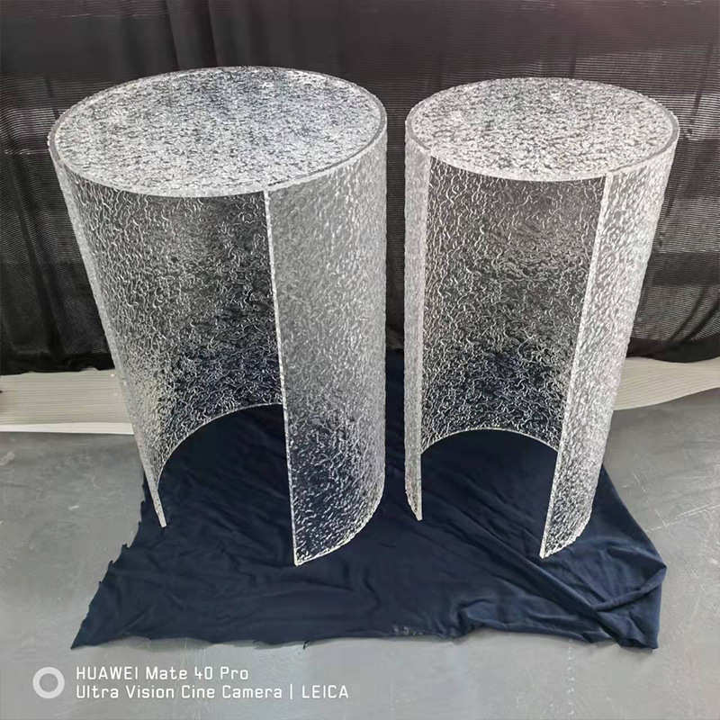 厂家多色高透明亚克力展示台橱窗衣柜彩色水纹亚克力石头纹展示柜