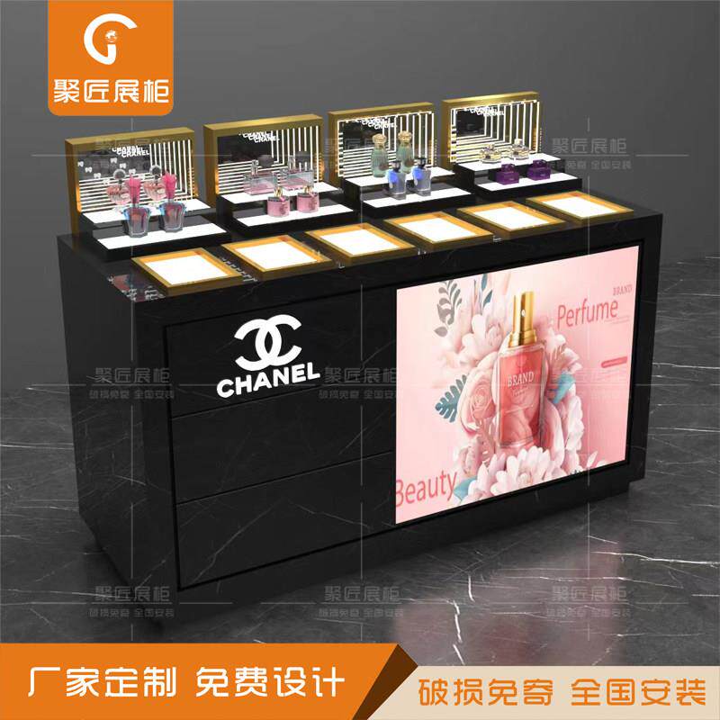 木质定制高档护肤用品陈列柜美容洗护柜彩妆展台化妆品展示柜定做