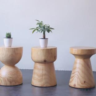 北民宿原木家269凳欧子实木墩子坐凳用边酒几树桩店摆件茶几创意