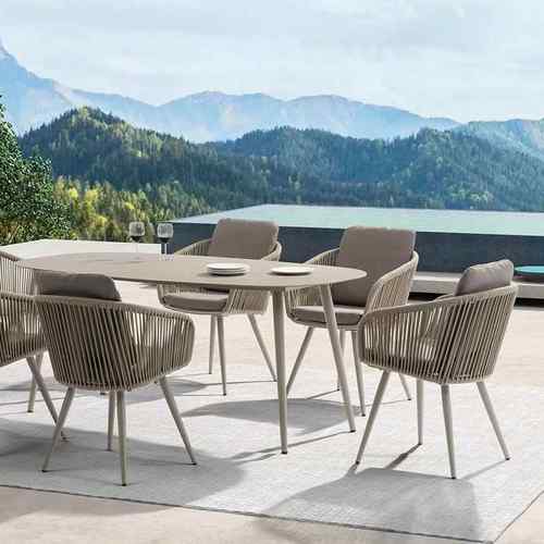 户外桌椅组合庭院阳台休闲藤编椅子家具室外露台酒店餐厅编绳藤椅