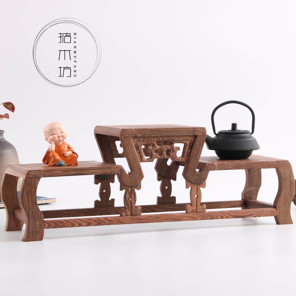 红木博古架小型多宝阁鸡翅木茶具架实木置物架紫砂茶壶架子展示架