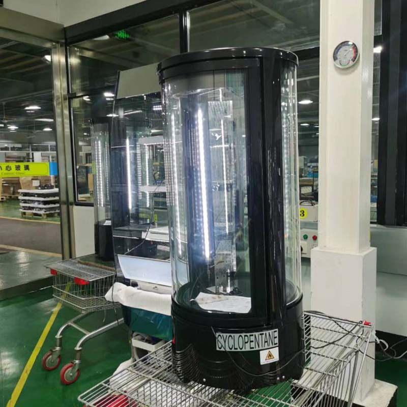 圆形透明蛋糕柜饮料熟食甜点冷藏展示柜水果饮料玻璃保鲜柜风冷