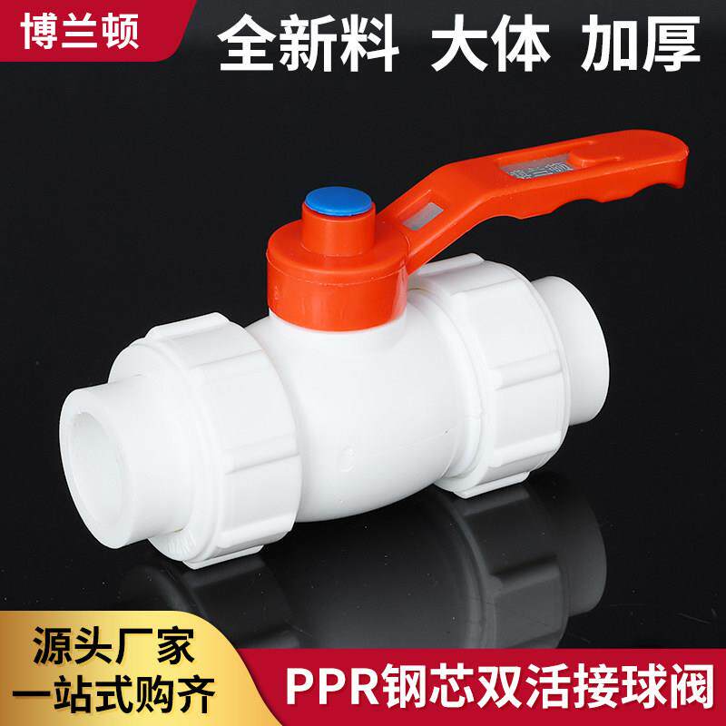 博兰顿ppr双活接球阀4分20水管配件自来水开 关6分活动接头全塑阀