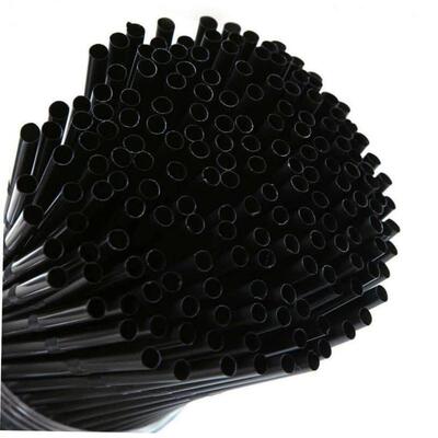 100pcs/Set Black Cocktail Straws Black Plastic Straw For Bir