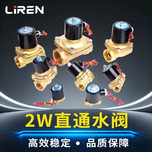 2W水阀025/040/160/200/250/400/500直通常闭气动电磁阀24V 220V