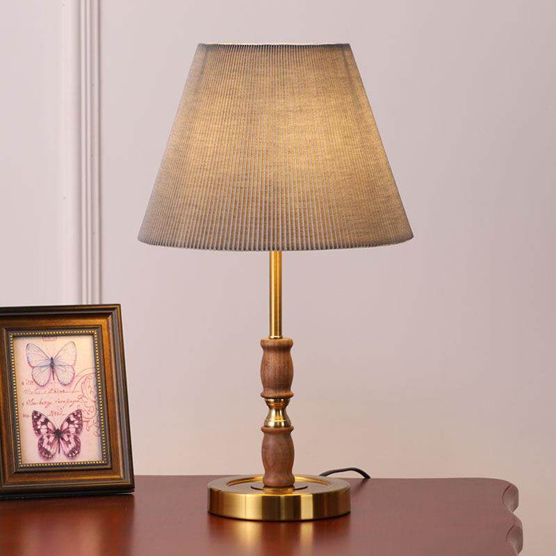 新中式台灯床头灯卧室温馨浪漫简约轻奢核桃实木触摸传感器亮度调