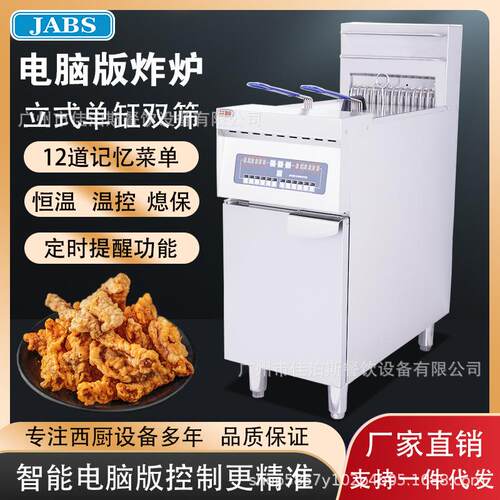 佳泊斯立式电脑版炸炉电热单缸双筛炸炉控温炸炉电油炸炉汉堡设备