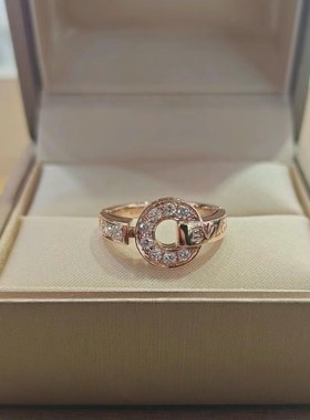 公价4.11w】99新宝格丽玫瑰金钱币满钻戒指男女同款正品尺码咨询