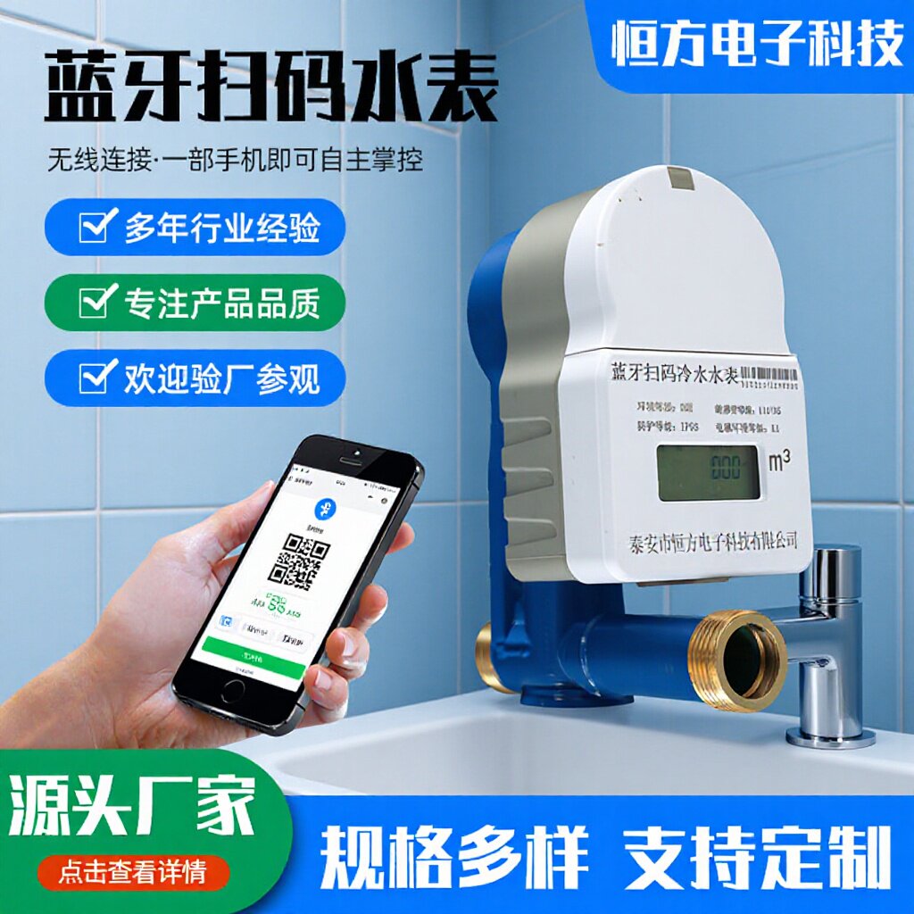 智能蓝牙水表厂家智能刷卡水表蓝牙预付费IC卡预付费家用小区水表
