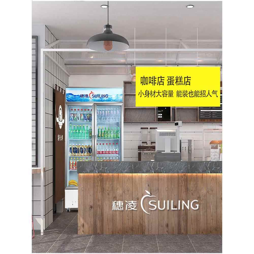 穗凌立式冷柜 LG4-900M2/W风冷无霜保鲜冰柜 双门饮料冷藏展示柜