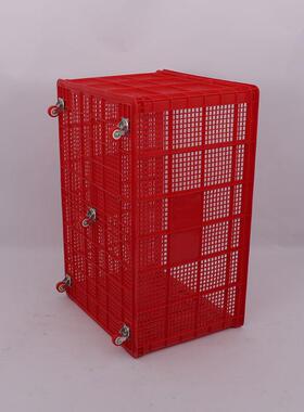 一米带轮筐料塑转筐加厚LOC塑胶带轮周转熟料筐工业物流服装中周