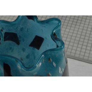 中古风琉璃花瓶摆件插花小众设计感黑点点艺术创意家居样板间插花