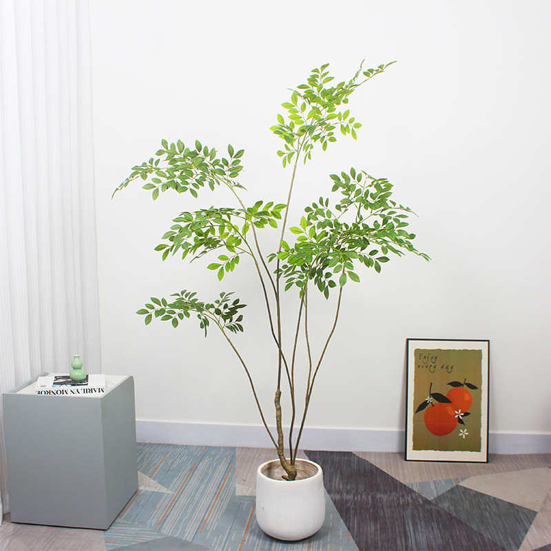 假树侘家居装饰植风新款寂仿真植盆栽植绿绿榆树大型室内绿客厅假