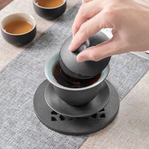 南山先生 禅风黑陶盖碗陶瓷泡茶碗粗陶手抓盖碗功夫茶具茶杯家用
