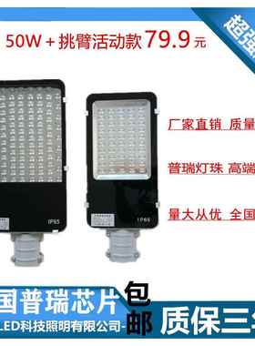 LED小金豆路灯30W40W50W100W路灯头新农村庭院电线 线杆挑臂路灯