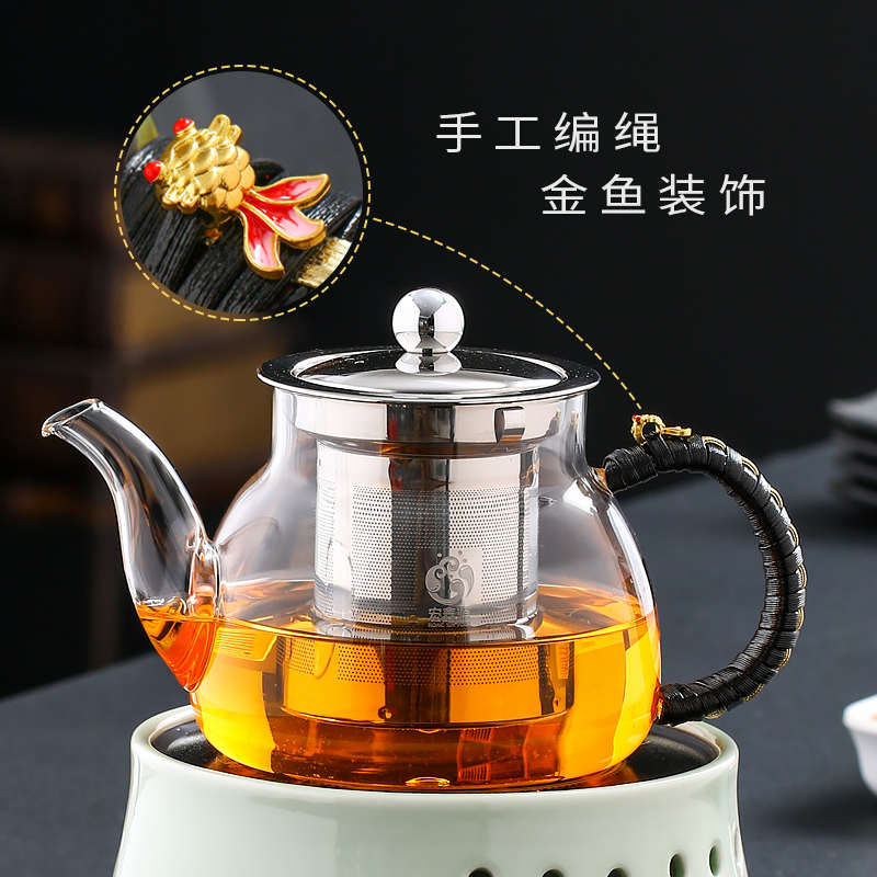 宏鑫源玻璃小型单壶煮茶器家用套装电陶炉普洱专用烧水泡茶壶茶具