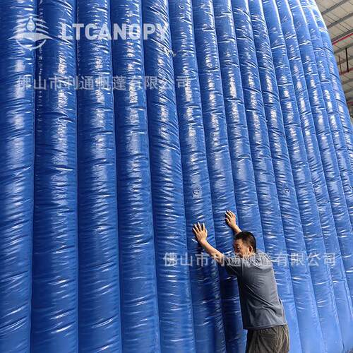 充气隔音屏障充气墙厂家 城市施工现场公路工程隔音降噪可折叠