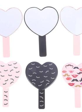 1 Pcs High Definition Handheld Heart-shaped Eyelash Mirror E