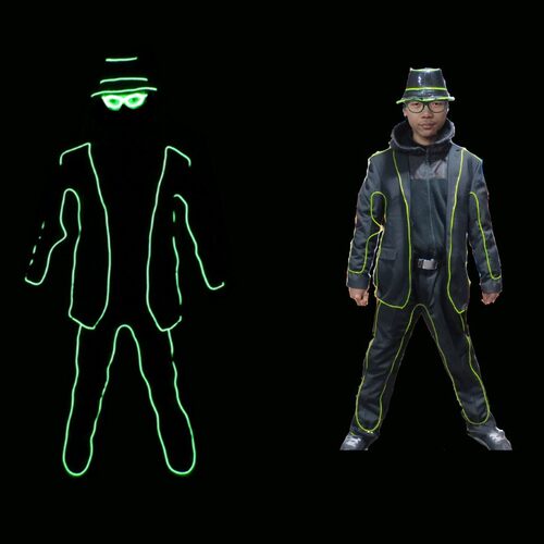 荧光舞LED表演服LED标准达人秀舞台发光衣服DJ爵士荧光舞发光道具