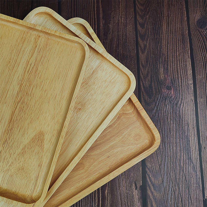 盘托盘日式水果木质面包实木盘餐具餐橡胶木托盘木制烧烤盘子