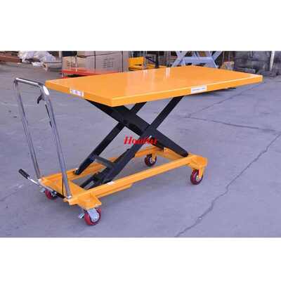 特惠大台面手动平台车PTD500A大台面手动液压平台车升降平台车