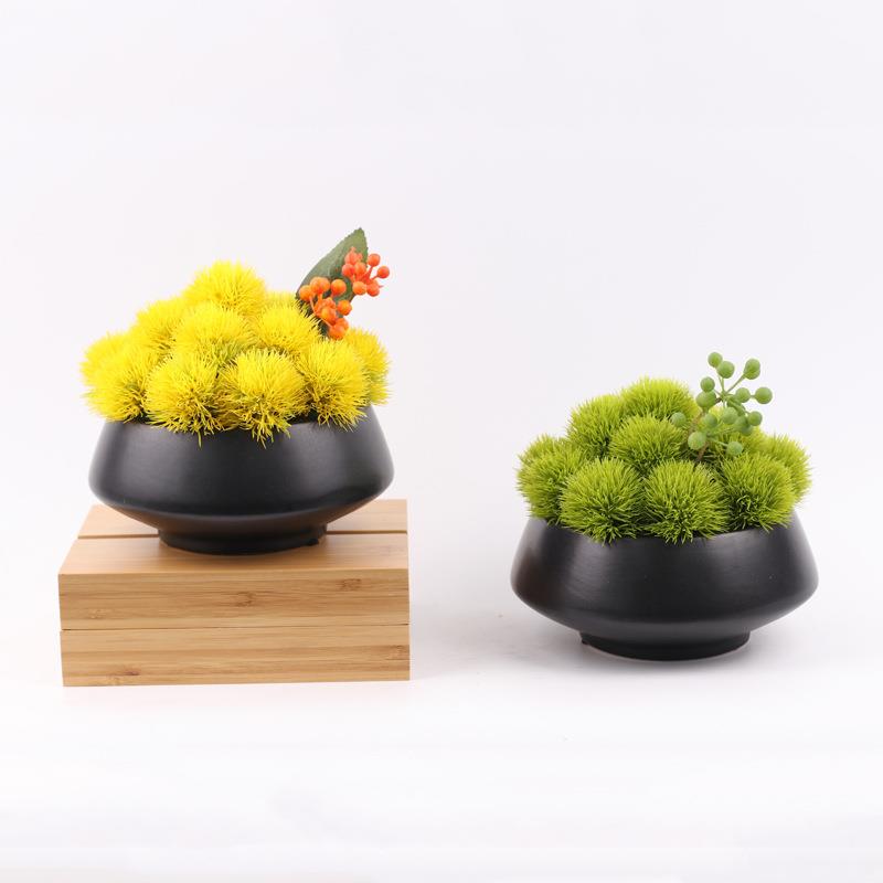 新中式仿真花艺植物盆景摆件样板房茶室办公室桌面售楼处软装饰品