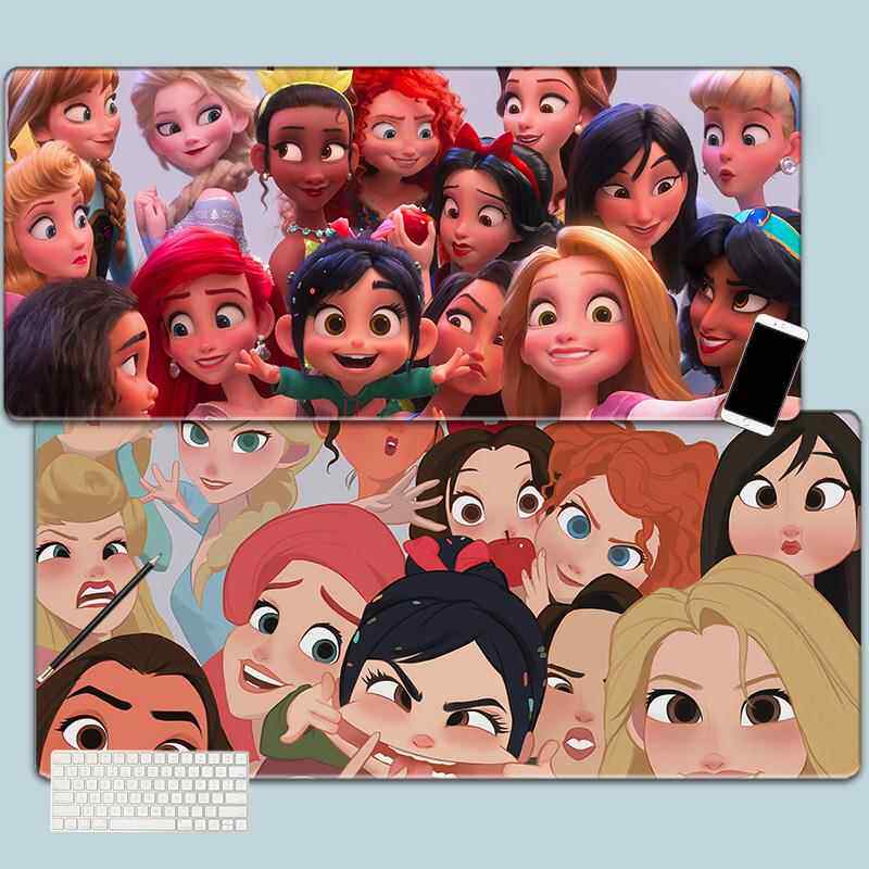 粉色公主鼠标垫超大可爱卡通女生书桌垫电脑键盘垫桌垫滑鼠垫