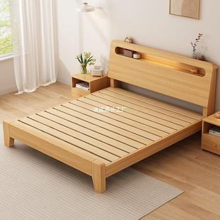 实木床简约现15米双人主卧8床m出租房家代用储物12米1单Xz 8人