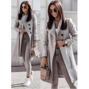 Strap woolen coat for women's clothing