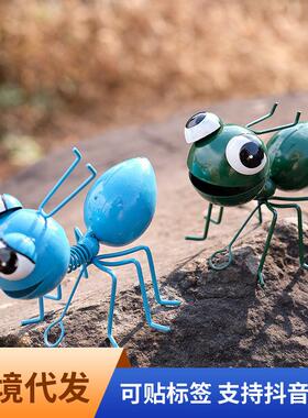 铁艺田园风蚂蚁壁饰创意蜗牛摆件酒吧餐厅复古壁挂墙面装饰品可挂