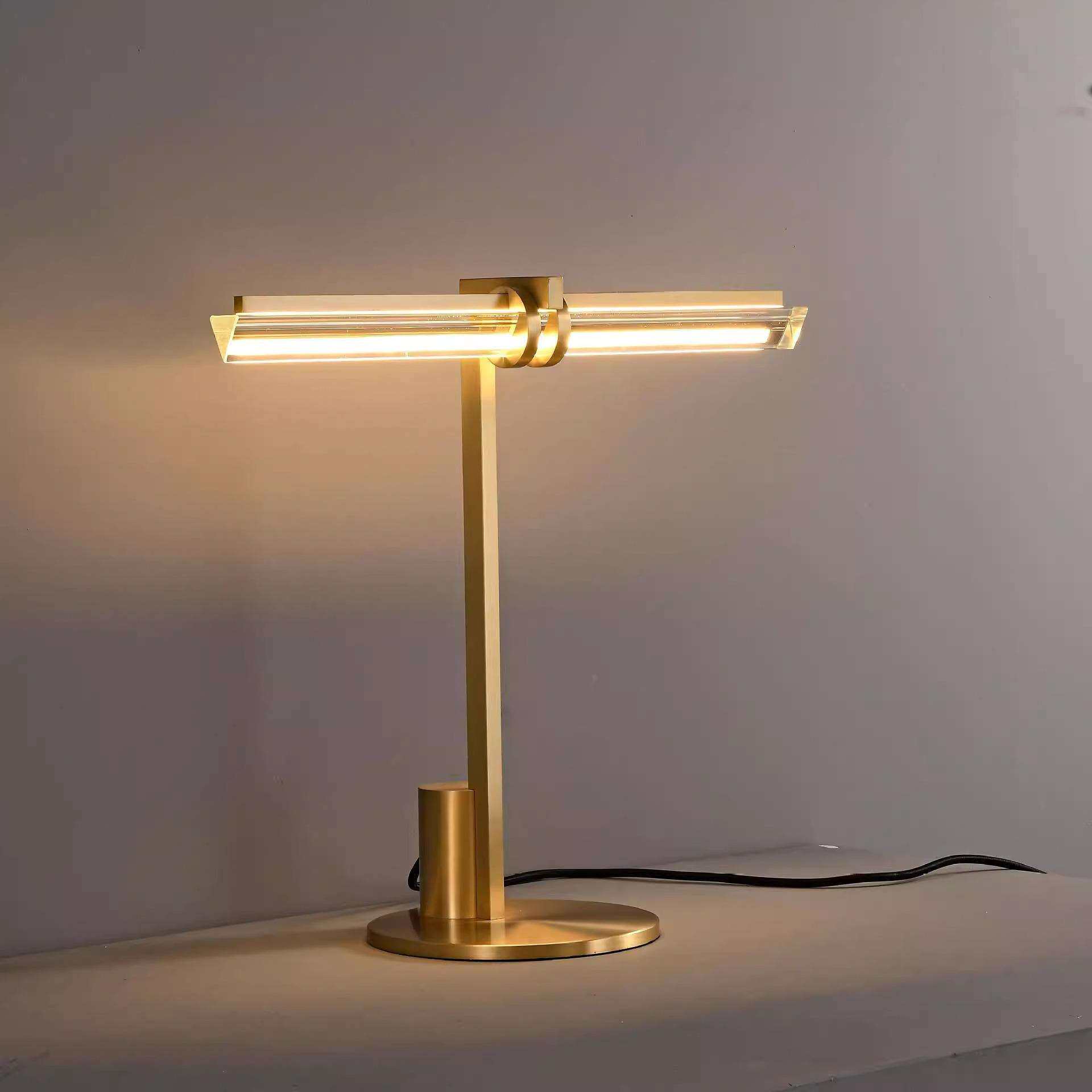 全铜水晶轻奢台灯创意简约LED设计款客厅书房卧室床头装饰氛围灯