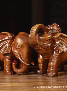 中式大象摆件一对客厅玄关电视酒柜装饰品商务礼品厂家工艺品
