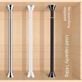 灰色阳台伸缩晾衣架免打孔室外晾晒衣杆升缩杆卧室衣柜撑杆不锈钢